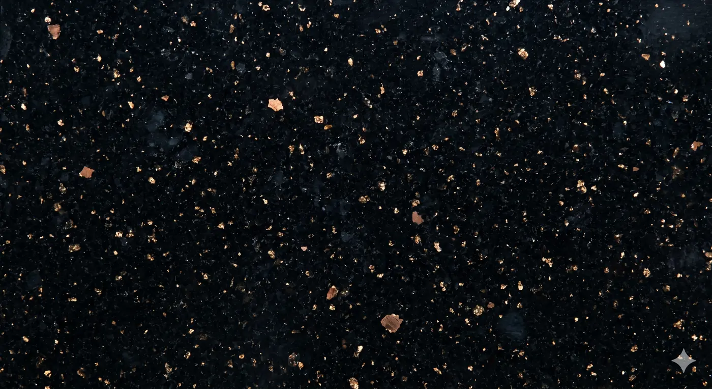 Black Galaxy granite slab available at Kirti Granite and Marble Ahmedabad