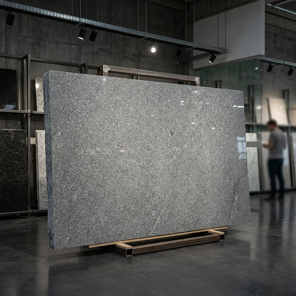 Steel Grey granite slab available at Kirti Granite and Marble Ahmedabad