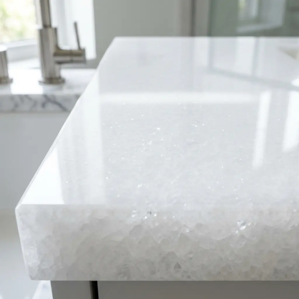 Nano White G5 stone slab available at Kirti Granite and Marble Ahmedabad